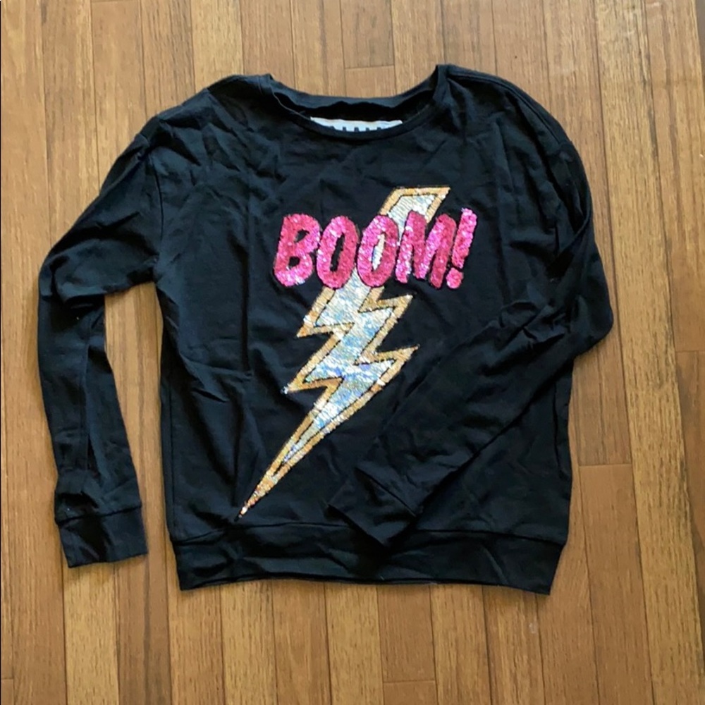 Sequin pink long sleeve tee